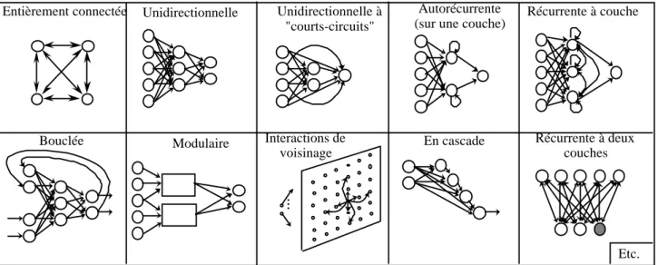 Figure 1 : Exemples d’architectures de réseaux