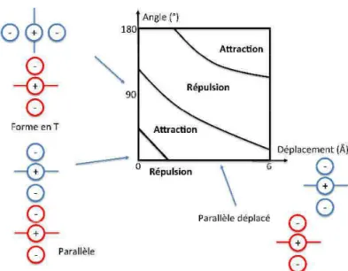 Figure 8 - Interaction électrostatiques pour  entre les cycles aromatiques. L’image est tiré