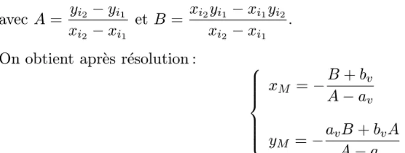 Fig. 4.3 - Exemple de face f du complexe de visibilit´e associ´ee ` a deux objets.