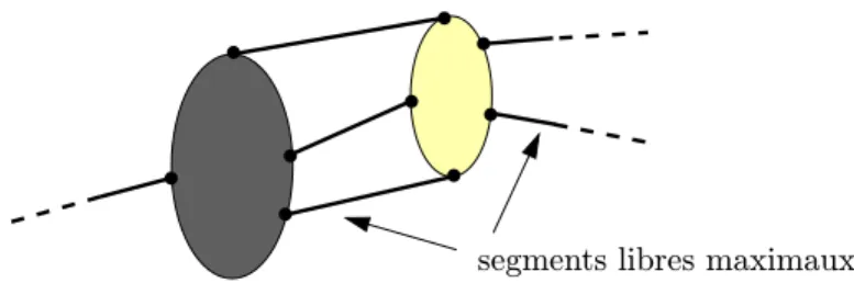 Fig. 1.22 - Exemple de segments libres maximaux.