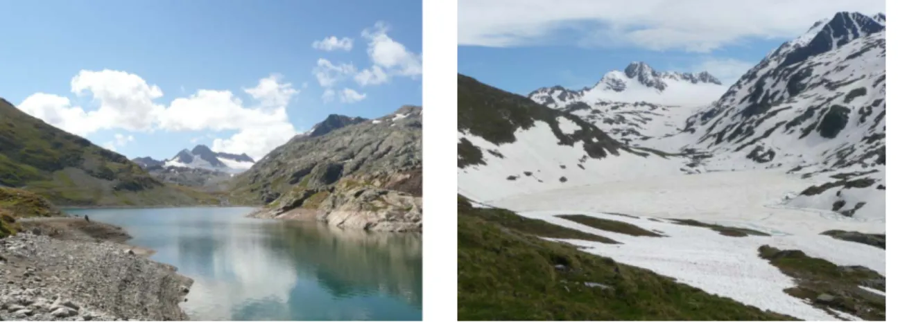 Figure I.14a : Lac Bramant en été  Figure I.14b : Lac Bramant en juin 