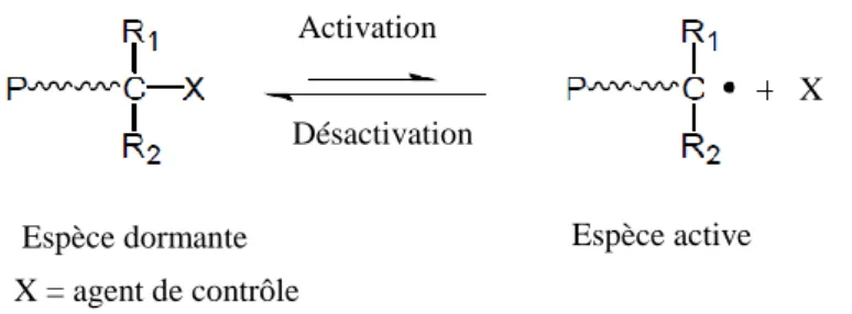 Figure 1.1: Schématisation de l’équilibre d’activation/désactivation lors d’une PRC. 