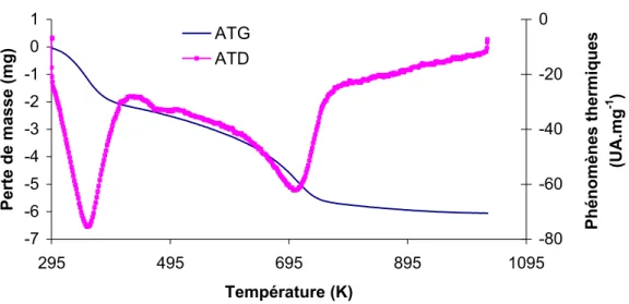 Figure 4-7: ATG-ATD de la boehmite non calcinée. 