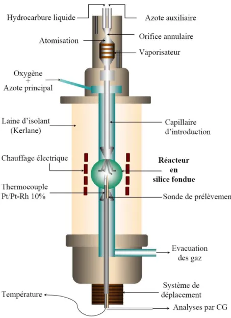 Figure IV-1 : Schéma du réacteur auto-agité par jets gazeux 