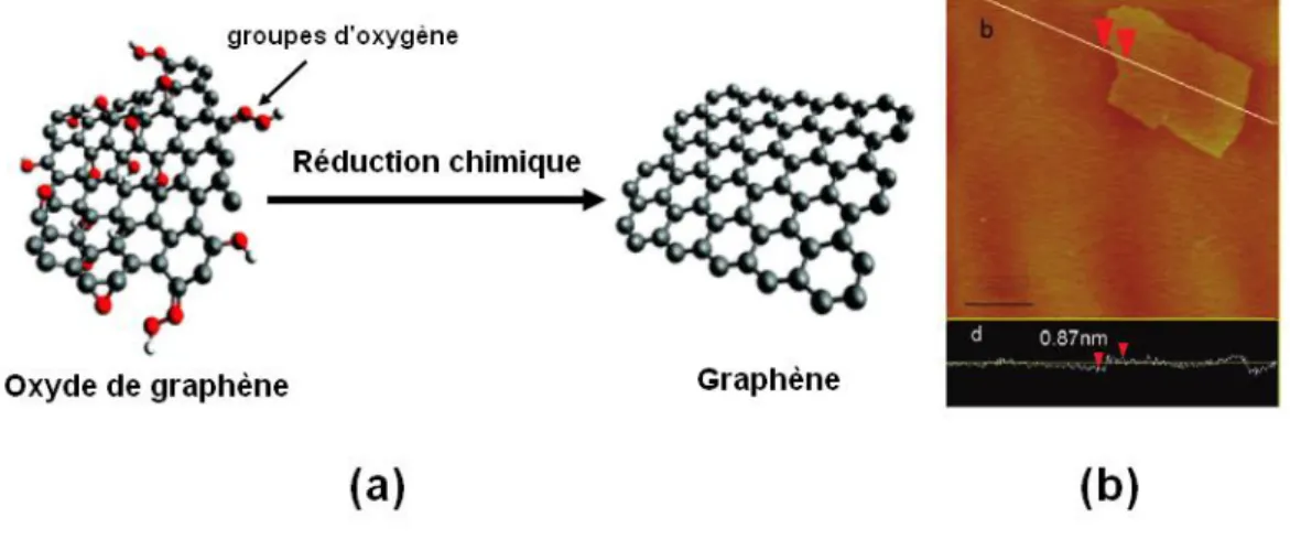 Figure I.16:  Le  mécanisme  proposé  pour  la  réduction  chimique  d’oxyde  de  graphène  en  utilisant l’hydrazine hydraté [59]