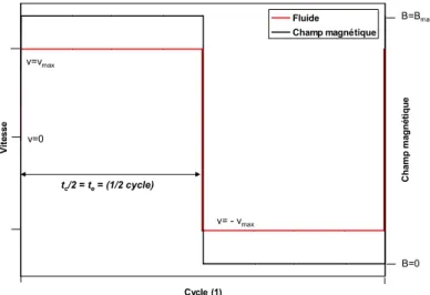 FIGURE II.14- Représentation schématique des cycles magnétique et fluidique  pour un cycle AMR