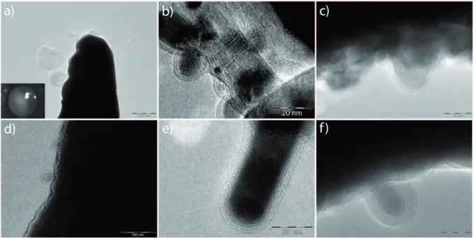 Figure 4.28  Images par microscopie électronique à transmission de la surface d
