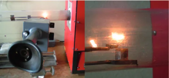 Figure 1.24  Image du pyromètre utilisé pour déterminer la température du lament chauant de Tungstène visible sur l'image de droite.