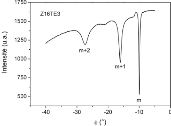 Fig. 3.1 – Exemples de spectres M-lines réalisés en mode TE.
