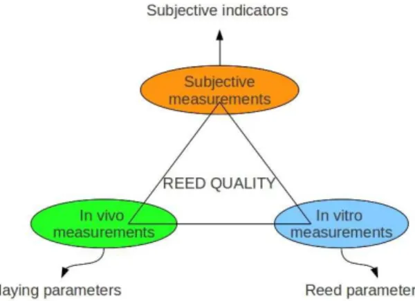 Figure 1 : Structure of the research. The different measurements categories to   characterize reed quality.