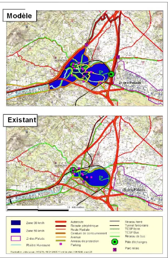 Figure  2. Communauté d’Agglomération d’Aubagne :  rendre lisible un itinéraire de  contournement du centre-ville 