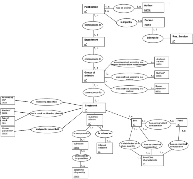 Figure 25 : Modèle conceptuel des données de FLORA (Vernet et Ortigues-Marty, 2006) 