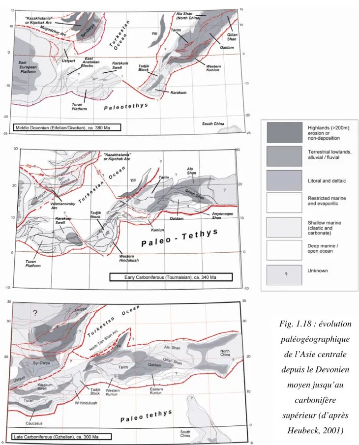 Fig. 1.18 : évolution  paléogéographique 