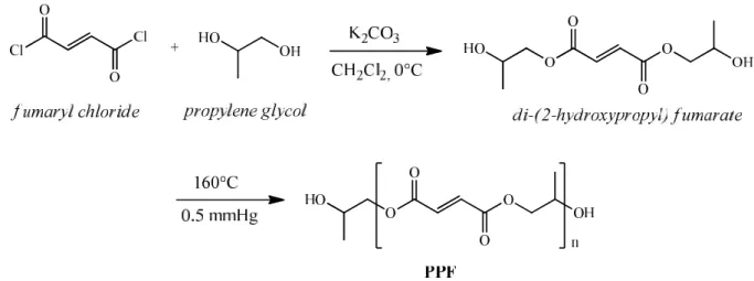 Figure 7. Scheme of the chemical structure of PPF and of its synthesis.