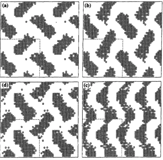 Fig. 4. Successive parallel slices (a) I, (b) 3, (c) 5, and (d) 7 of a gyroid structure of 73% H6T6 in