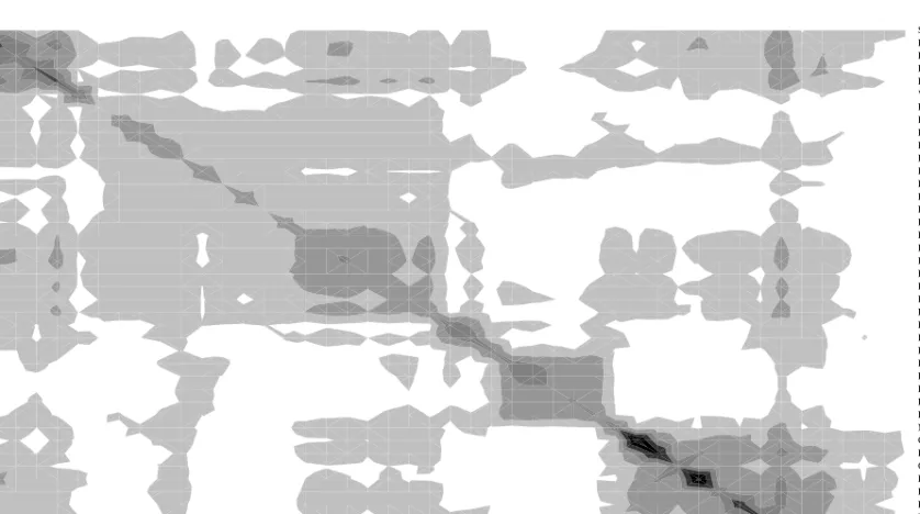 Figure 1. Graphical representation of marker estimated kinship matrix. Shading is dependent on the value of the MEK, where darker shades reﬂect a higher kinship estimate.