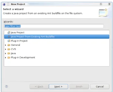 Figure 33: Create a Java Project from existing Ant buildfile
