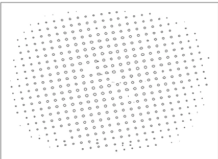 Fig. 2.4 – Image longue pose de la grille de calibration de la distorsion apr`es la correction.