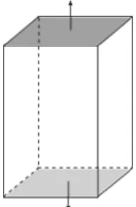 Figure 2.4: An example of vertical load concentrated on the top and bottom faces of Q, deﬁned according to Example 2.1.4, with a α = 0.