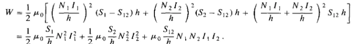 Fig. 5. Reprdsentation du couplage de deux soldndides concentriques, [Equivalent circuit for two concentric solenoids.]