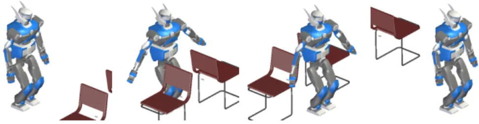 Figure 6: Collision-free statically balanced path for a humanoid robot sliding on the ground.