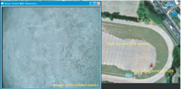 Fig. 10. Part of the GCS interface showing images captured by the onboard camera and the MAV evolution in real-time.