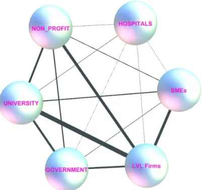 Figure 1 Institutional co-patenting network 
