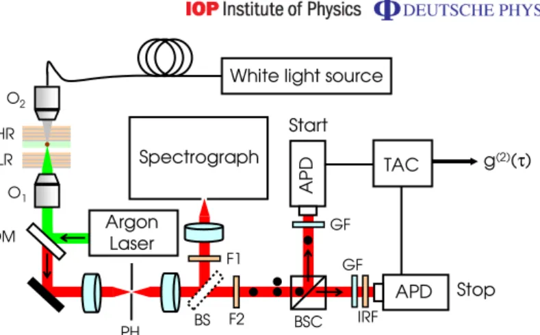 Figure 7. Scheme of the setup used to study the fluorescence from a single NV color center in diamond