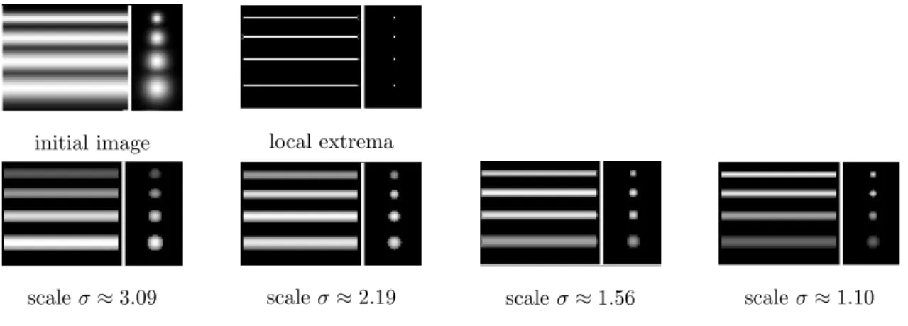 Figure 8: cylinder with circular Gaussian cross-section. Responses obtained for the optimal scales.