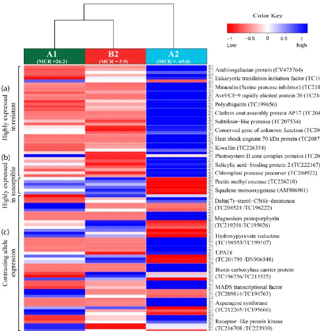 Fig.  2.10.  Heatmap  showing  differential expression  in  SuperSAGE  for  the  selected  candidates