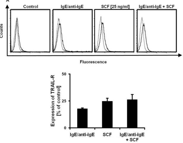 Fig. 2.4 TRAIL-R expression on BMMC is upregulated by SCF and IgE dependent activation: 