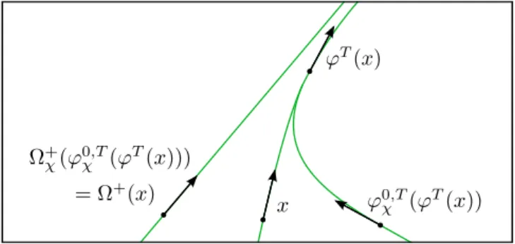 Figure 2.4: Equality of the asymptotic behaviour of x and ϕ 0,T χ (ϕ T (x))