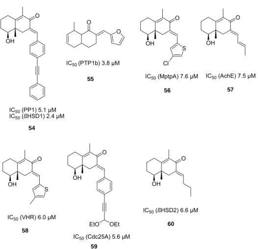 Abbildung 22. Phosphatase-Inhibitoren mit Dekalin-Gerüst. 
