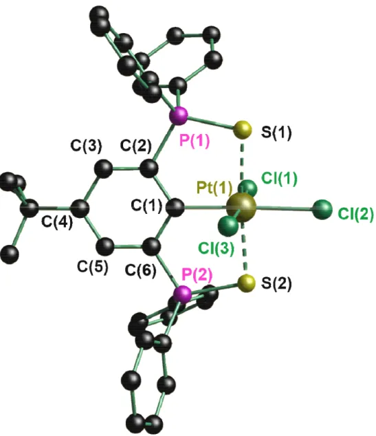 Abbildung  5:  Molekülstruktur  im  Festkörper  und  Nummerierungsschema  der  Verbindung  4·CH 2 Cl 2 