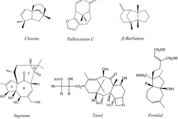 Figure 1: Examples of natural products containing a multi-rings skeleton. 