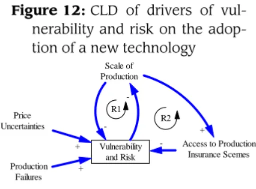 Figure 12: CLD of drivers of vul- vul-nerability and risk on the  adop-tion of a new technology