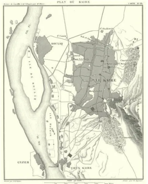 Figure   2-1 Historic map of Cairo, Egypt in 1859 Engraved by Ch. Dyonnet; 