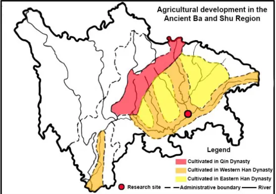 Figure 6.2 The development of land cultivation in Ba and Shu Region.   