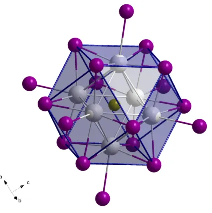 Figure 3.2.: Cuboctahedron built by inner iodine atoms with the interstitial Fe in its center.