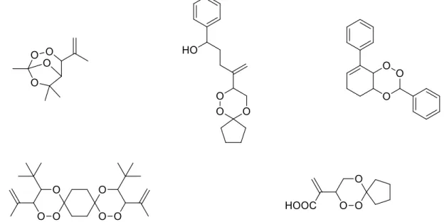 Abbildung 21 1,2,4-Trioxane, die via Singulett-Sauerstoff-En-Rektion dargestellt werden können
