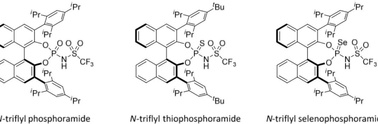 Figure 2.10. N-triflyl phosphoramides and derivatives. 