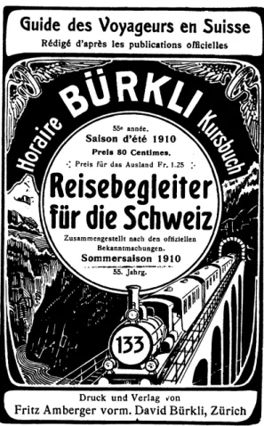 Abbildung 5. Schweizer Kursbuch für 1910 (Bürkli, 1910).