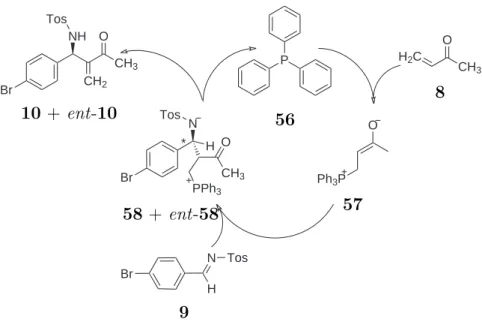 Abbildung 3.9: Mechanismus der Aza-Baylis-Hillman-Reaktion.