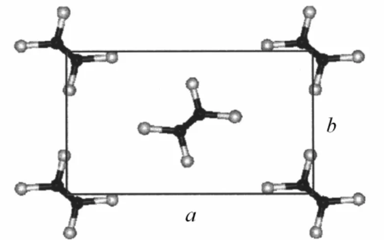 Figure 1.6. xy projection of the unit cell of the crystalline structure of polyethylene 57 