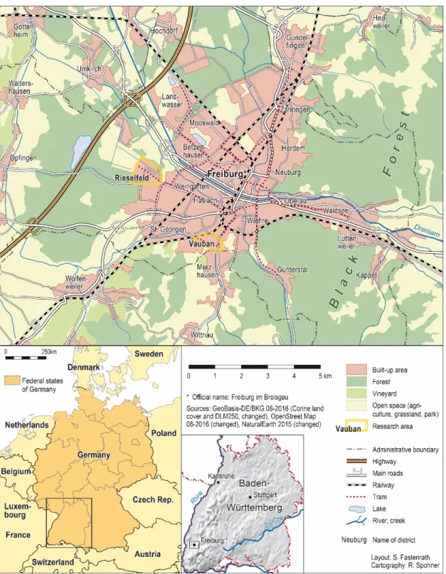 Figure 4.1: The geographical context of Freiburg 