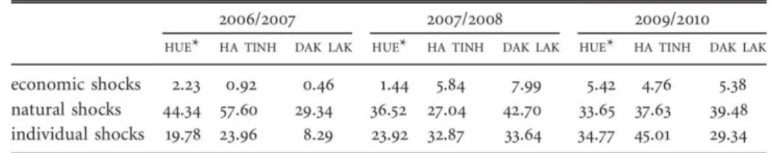 Table 4-3: Number of shocks per year and household