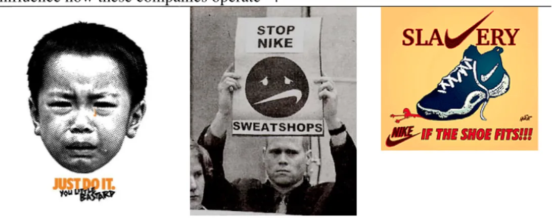 Figure 6: Examples of anti-Nike cultural jamming 18