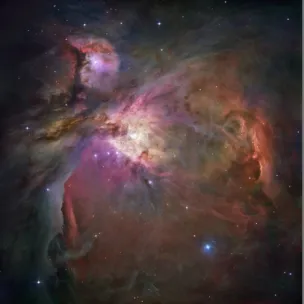 Figure 1.2:  Thousands of stars  are forming inside  the Orion Nebula. (Image credit: NASA/ESA, via  http://spacetelescope.org/.) 
