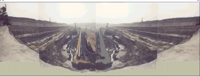 Figure 1.1: Field panorama of the opencast mine 'Garzweiler I', northwest of Cologne, viewed end- end-on from the western side