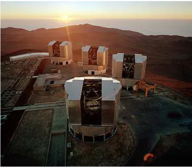 Abbildung 2.6: Das Very Large Telesope (VLT). Die vier 8,2m-Unit-Teleskope des V ery